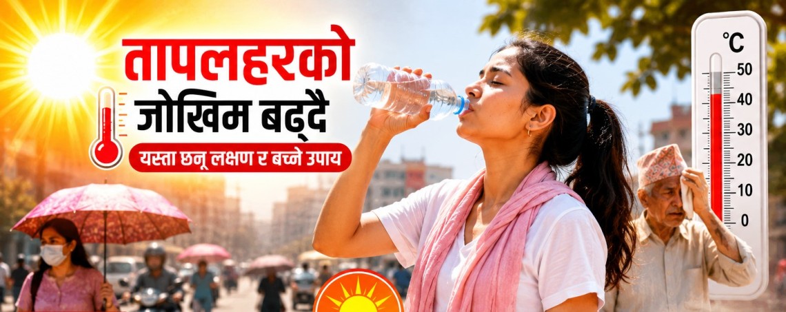 तराईमा तातो लहरको जोखिम, स्वास्थ्यमा सतर्कता अपनाउन आग्रह