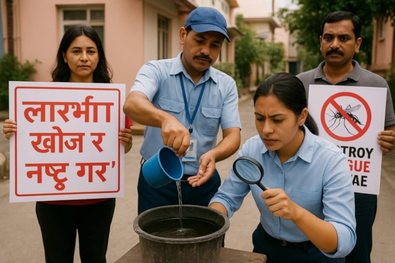 सरकारी कार्यालयहरूमा डेङ्गु नियन्त्रणका लागि ‘लार्भा खोज र नष्ट गर’ अभियान