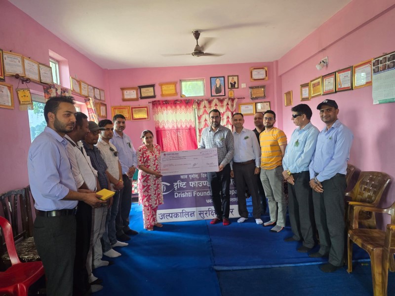 निसर्गको मानवसेवा अभियान, दृष्टि फाउन्डेशका लागि ५ लाख सहयोग र उपचार सम्झौता